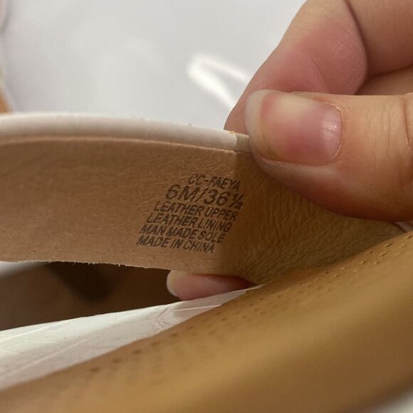 Corso Como CC Faeya croc embossed white square heel double strap sandal size 6 - Picture 9 of 11